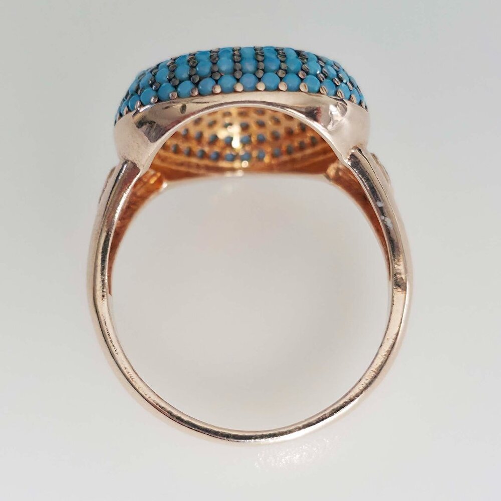 Sterling Silver Turquoise Crystal Ring - Picture 8 of 12